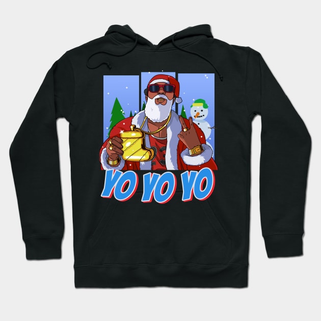 Black Santa Claus Gangster Christmas Hoodie by Noseking